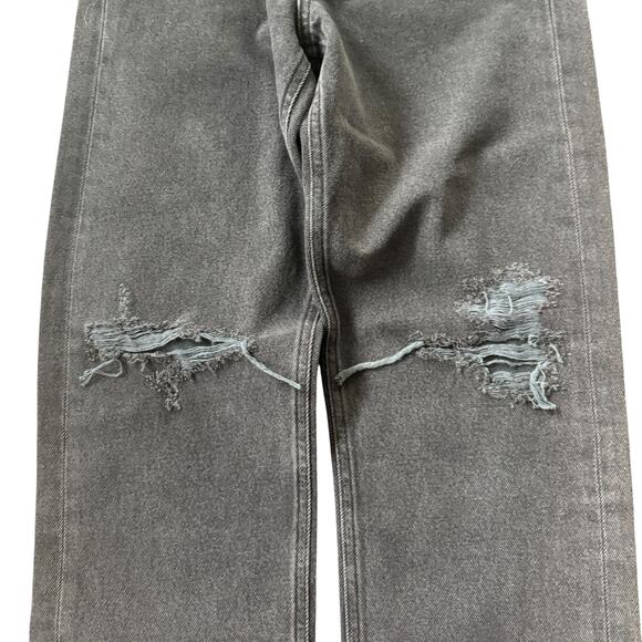 NEW AGOLDE 90s Mid Rise Loose Fit Jean Smokestack Distressed Black - Picture 8 of 12